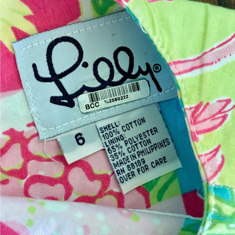 Adorable Lilly Pulitzer Sleeveless Shift Dress Size 6 Y2K Millennium Patch - Picture 2 of 8